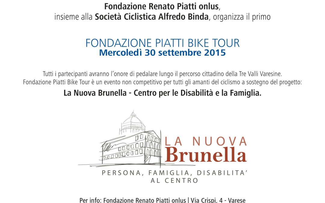 Tutti in sella per il primo Fondazione Piatti Bike Tour a sostegno de La Nuova Brunella